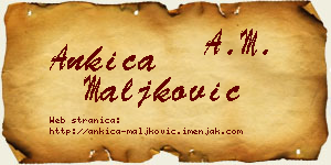 Ankica Maljković vizit kartica